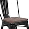 Flash Furniture Black Metal Stackable Chair with Wood Seat, PK4 4-CH-31230-BK-WD-GG - alternate 7